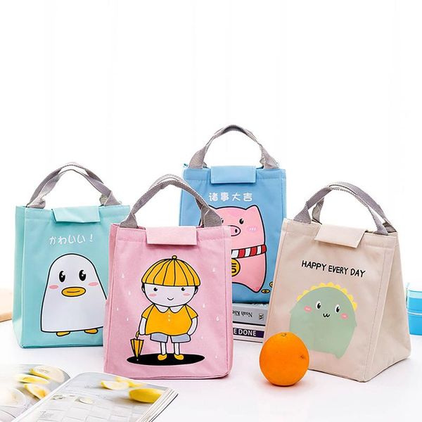 

storage bags japanese style kawaii aluminum foil thickened lunch bag box cartoon portable insulation food container