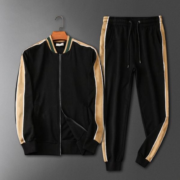 

men classic clothing set fashion letter printed jakcet + pants mens trendy explosion tracksuits casual two pieces suit tracksuits, Gray