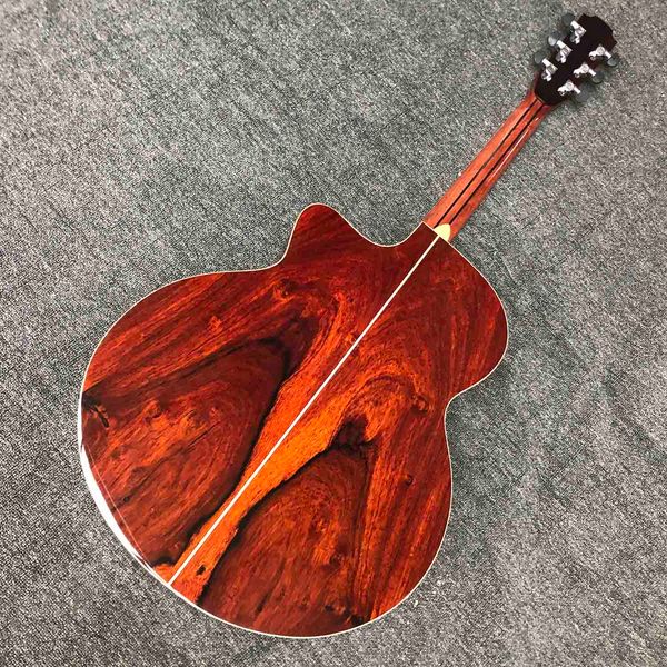 

custom 43 inches cutaway jumbo full solid koa wood loden acoustic guitar