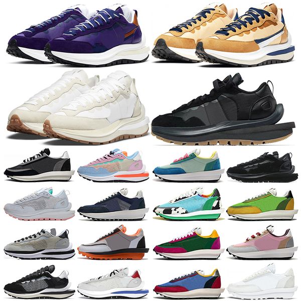 

sacai waffle men women running shoes sail sesame dark iris white nylon noir pure platinum chunky dunky varsity blue womens trainers sports s