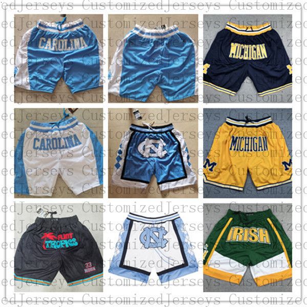 

college basketball just don shorts sport wear lower merion irish flint tropics semi jackie moon michigan wolverines north carolina pants, White;black