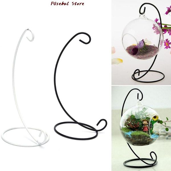 

other garden supplies wholesale 23cm black white metal stand air plant terrarium planter hanging display rack for home decoration 1pc