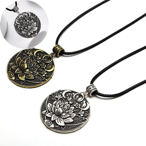 

resistance bands women flower necklace lotus moon pendant 1pc prettiest mandala jewelry