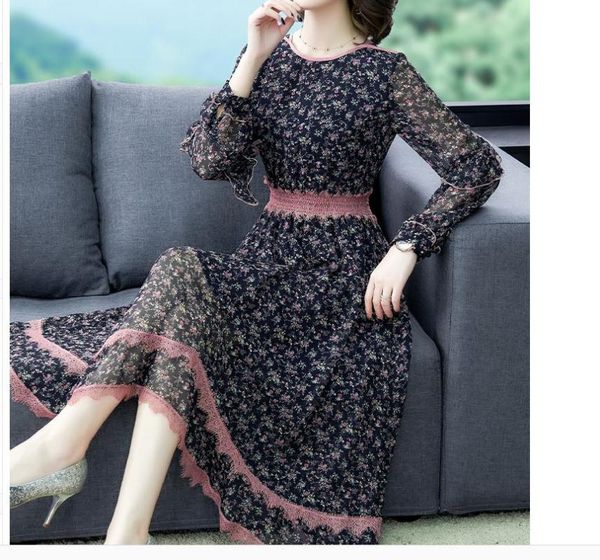 

casual dresses 2021 spring and autumn summer long sleeve women's dress, Black;gray