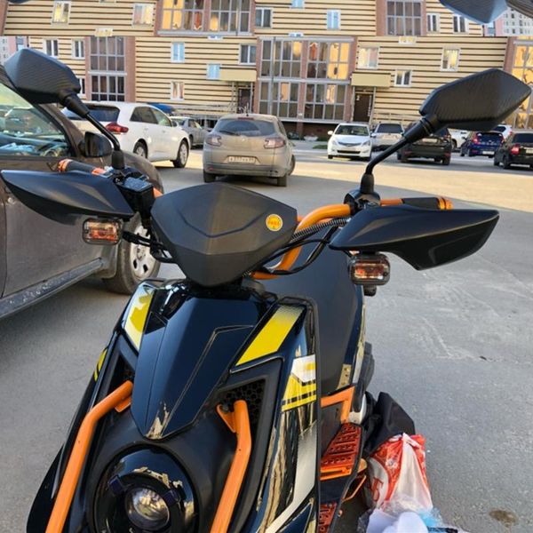 

motorcycle mirrors universal mirror scooter e-bike rearview electromobile back side convex 8mm 10mm black/carbon fiber