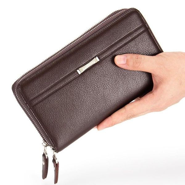 

wallets luxury with coin pocket long zipper purse for men clutch business male wallet double vintage large, Red;black