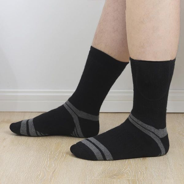 

sports socks 3.7v 3adjustable warmer electric heated rechargeable battery for women men winter outdoor skiing sport heate, Black