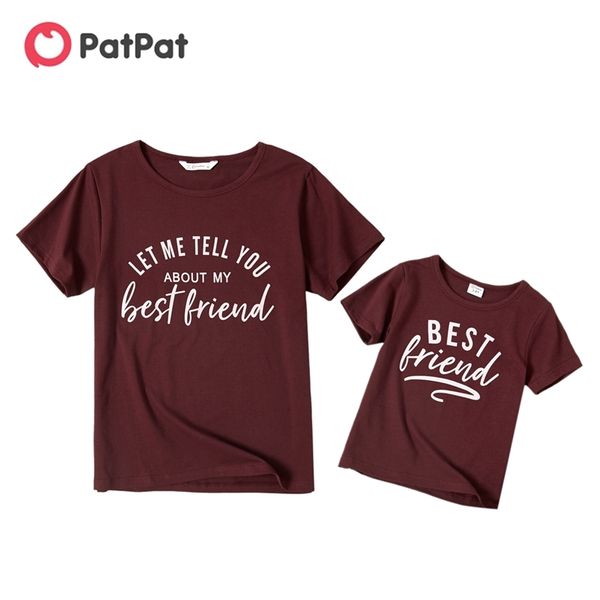 

summer letter print cotton t-shirts for mom and me 210528, Blue