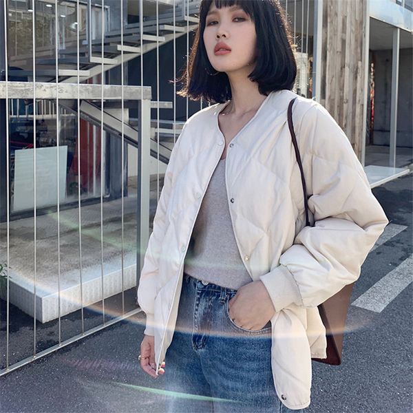 

women's down & parkas hzirip female design simple women down cotton solid winter jacket sweet quality outwear plus size jackets apkl, Black