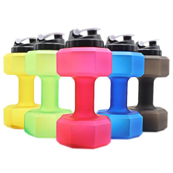 

water bottles plastic dumbbells large capacity gym sport bottled bicycle fitness outdoor cycling camping kettle