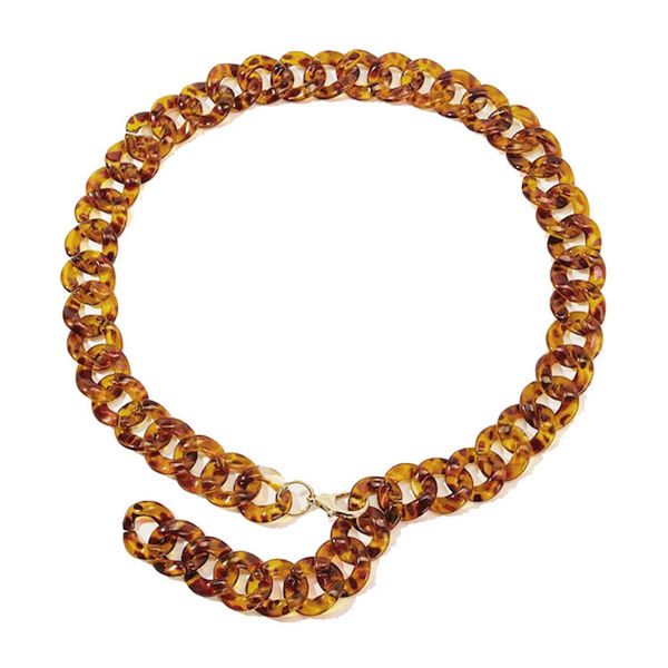 

fashion acrylic resin tortoiseshell women's fashion leisure waist chain, Silver