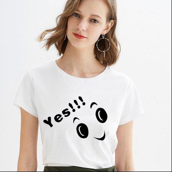 

fashion print harajuku expression womens letter o neck short sleeve white female clothing