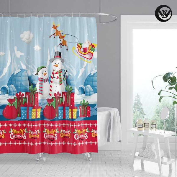 

shower curtains nordic sublimation merry christmas trees home bath curtain, fashion print fabric children el bathroom curtains/