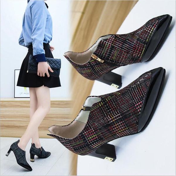 

dress shoes high heel women 2021 spring thick pointed single handmade deep mouth, Black