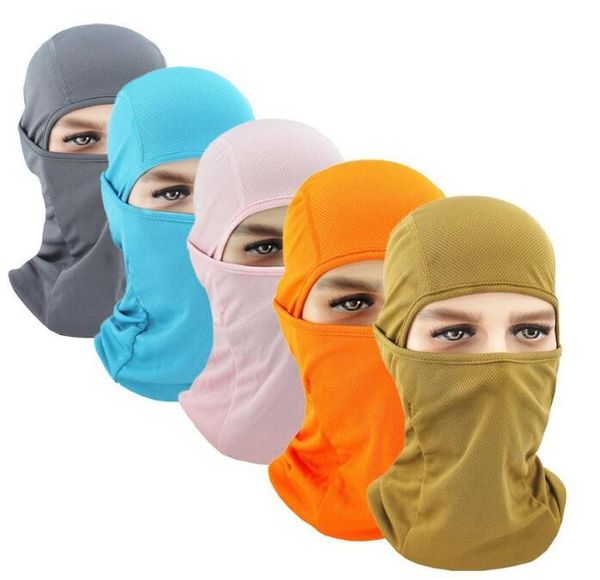 Radfahren Caps Masken Mesh Lycra Maske Full Face Shield Sport Laufen Jagd Fahrrad Schal Männer Frauen Hals Wärmer Balaclava Kopf Abdeckung bandana DD489