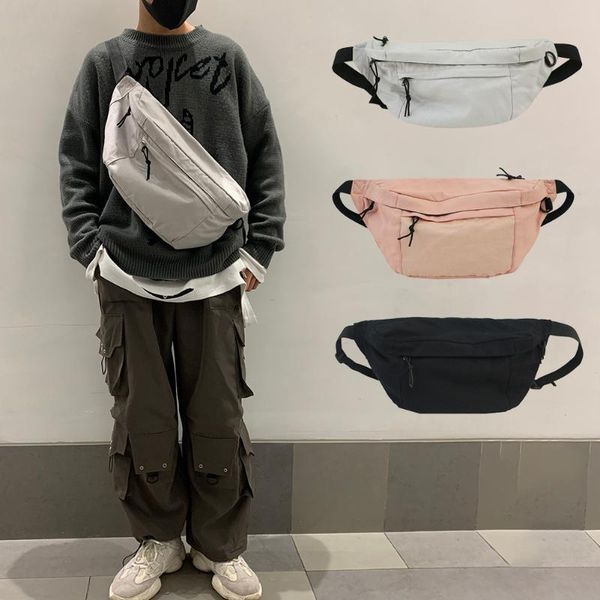 

fanny chest bag fashion canvas solid hip hop patchwork messenger bags zipper shoulder crossbody waist packs