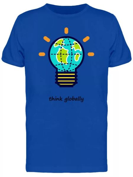 

globe shaped light bulb men's tee -image by shutterstock, White;black