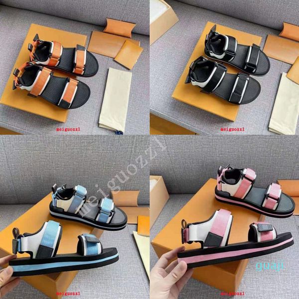 

brand women sandals designer men casual shoes summer outdoor fashion luxury ladies sandal flat beach shoe 35-45, Black