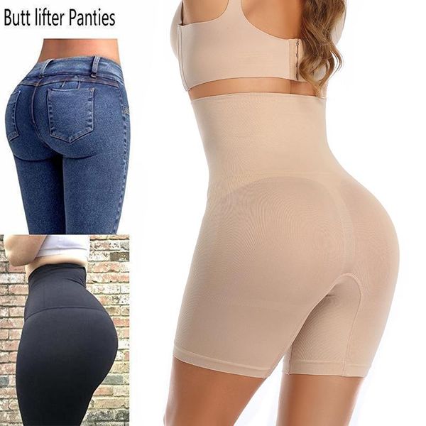 

women's shapers 2021 womens high waist non-slip shaper shorts large plus size shapewear underwear trainer slimming pants panties with s, Black;white