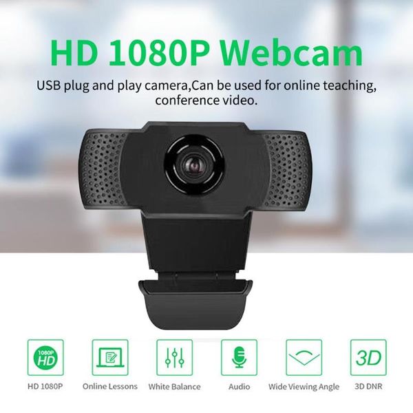 

webcams high-definition 1080p web camera can rotate a microcomputer pc, used for on-site video conference calls, with microphone