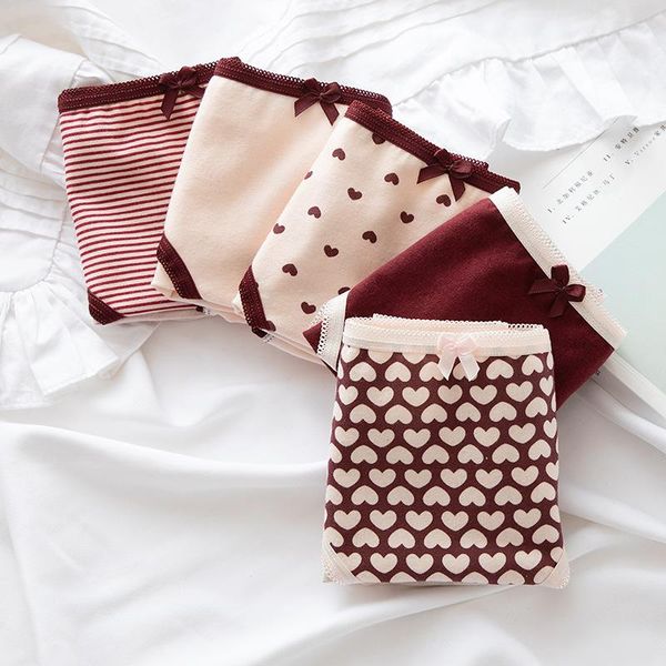 

panties girl's underwear sweet loving heart briefs pure cotton all crotch breathable shorts mid waist, Camo