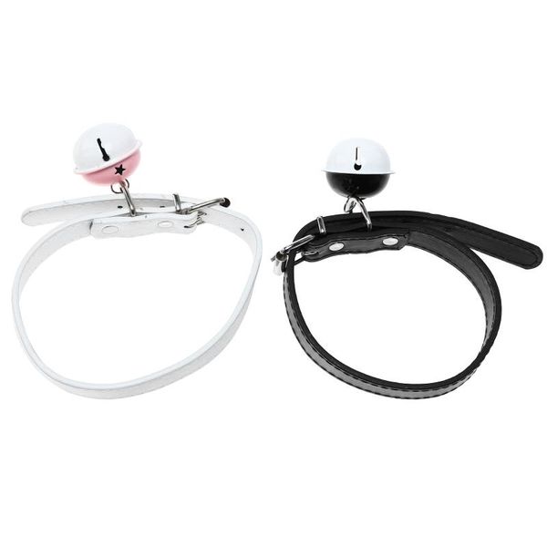 

pendant necklaces 2pcs fashionable with dangle bell adjustable gothic collar, Silver