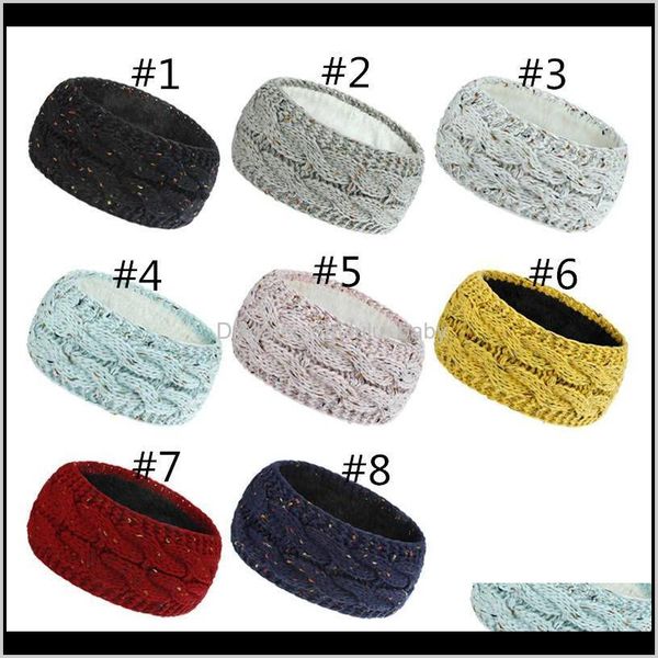 

drop knitted headband winter women lady warmer crochet turban head wrap plush earflaps elastic headwrap hairbands jdcaq xvssb, Black;brown