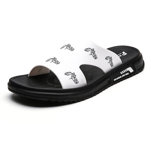 

slippers men fashion slides beach thick bottom, Black