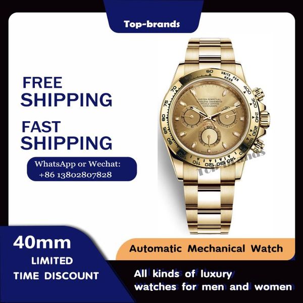 

wristwatches oyster perpetual cosmograph men's automatic mechanical watch high-performance chronograph sports driver racer, Slivery;brown