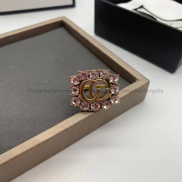 

21 years new brass square zircon bracelet ring double gins style simple suit black friday deals, Golden