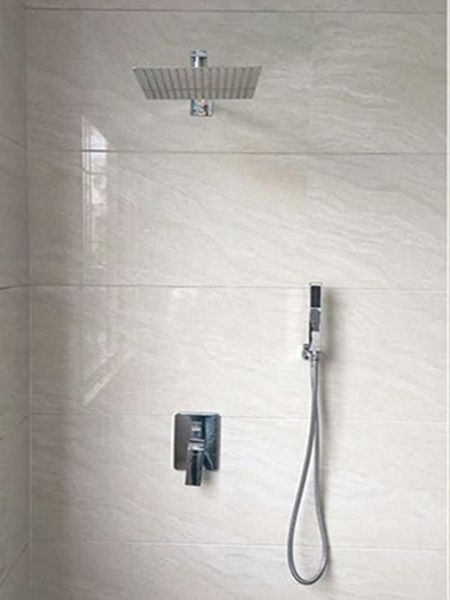 

bathroom rainfall shower faucet luxury concealed single handle system full set with 10 inch ultra-thin rain head sets