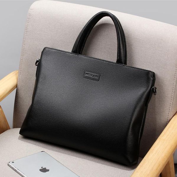 

design fashion genuine leather men's briefcase handbag bags casual british style male business shoulder messenger briefcases