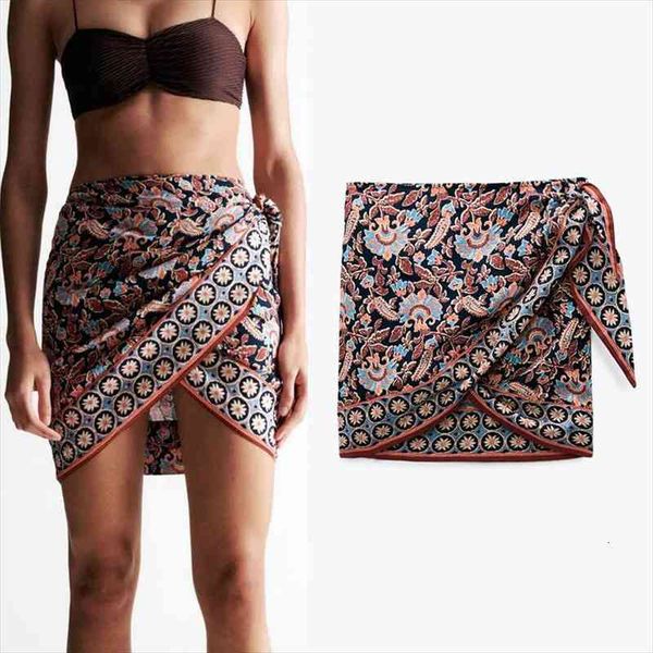 

mini skirt za women faldas high waist summer wrap woman short skirts female side tied vintage skirt, Black