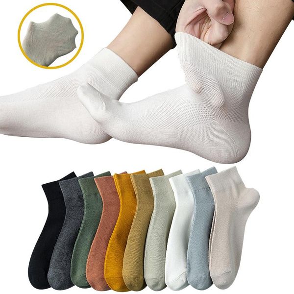 

men's socks 4 pairs men cotton casual breathable male solid solor comfortable business ankle soft simple fashions, Black