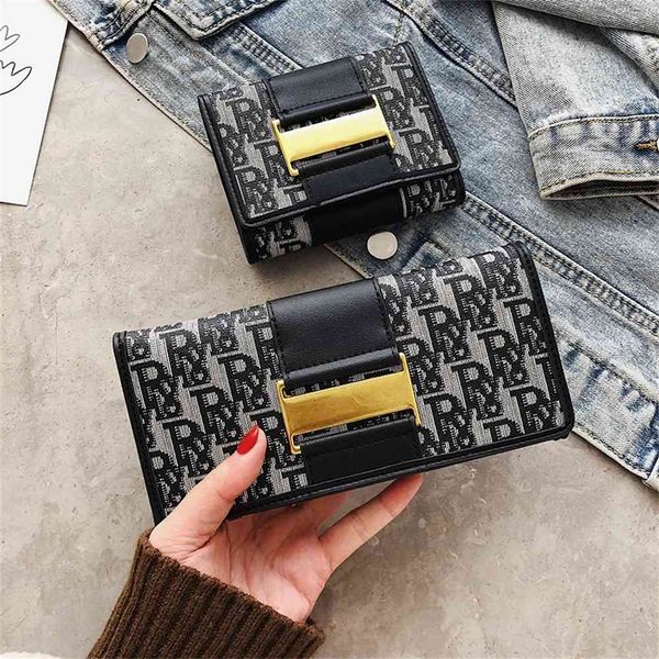 

ins2020 new fashion wallet long large capacity hand bag short card, Red;black