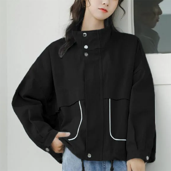 

women's vests coat women spring autumn jacket loose casual ladies fashion baseball uniform tooling, Black;white