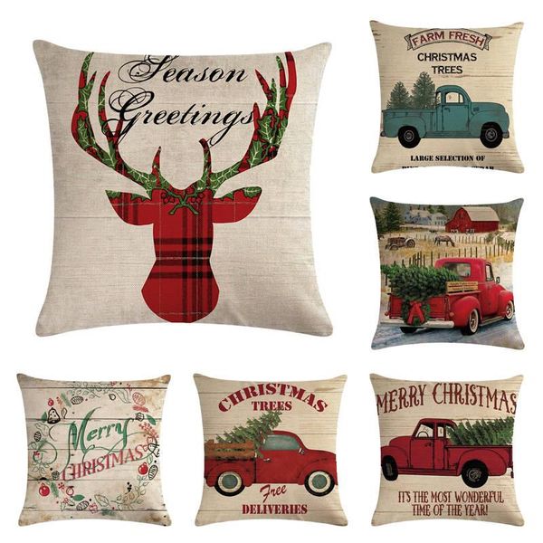 

cushion/decorative pillow 45cm*45cm happy christmas glove socks linen/cotton cover sofa case car seat cushion decorative pillows