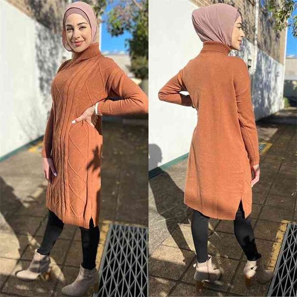 

winter sweater abaya dubai turkey muslim fashion hijab dress american islam clothing abayas for women de moda musulman femme, Red