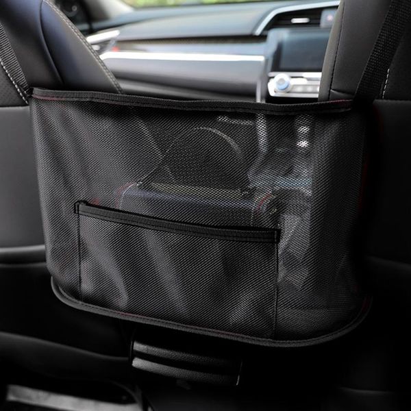 

car net pocket handbag holder organizer seat side storage mesh bag