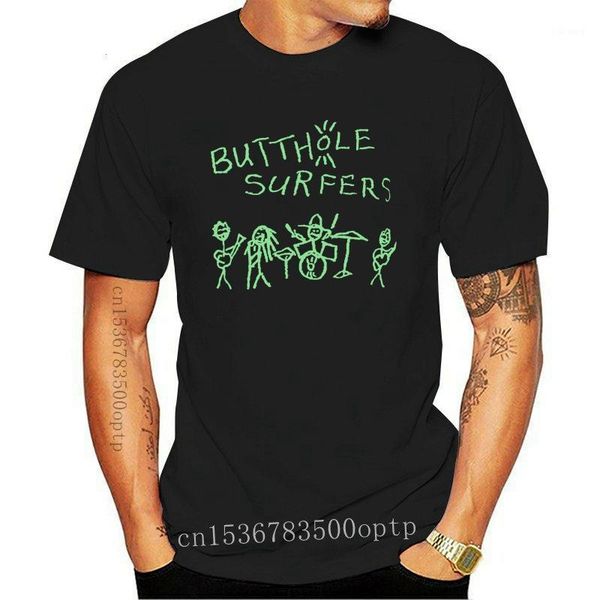 

men's t-shirts butthole surfers cartoon shirt backprint gibby haynes melvins viny killdozer cd t-shirt casual short sleeve for men clot, White;black