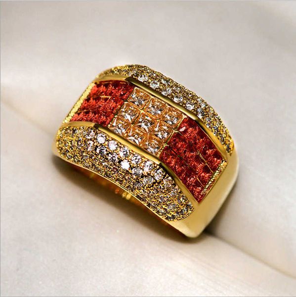 

hecheng new 18k red white engagement ring women's ring, Golden;silver