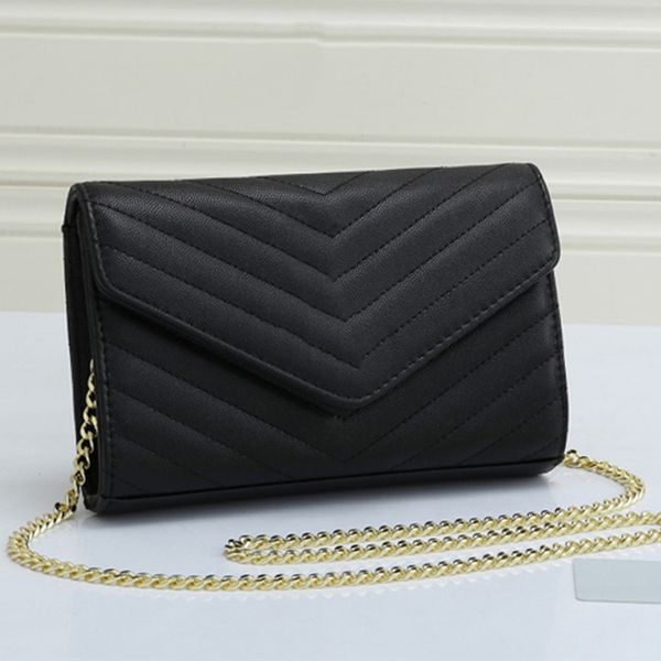 

luxury designer classic golden chain shoulder bag evening bags wallets leather handbag ladies cross body fashion messenger clutch purses 6co