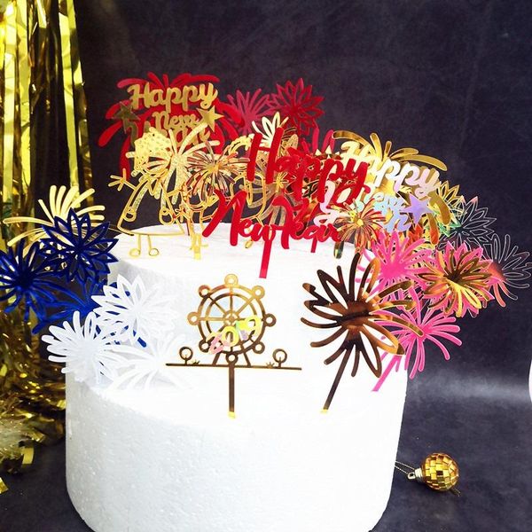 

other festive & party supplies cake er happy year acrylic decoration golden decor