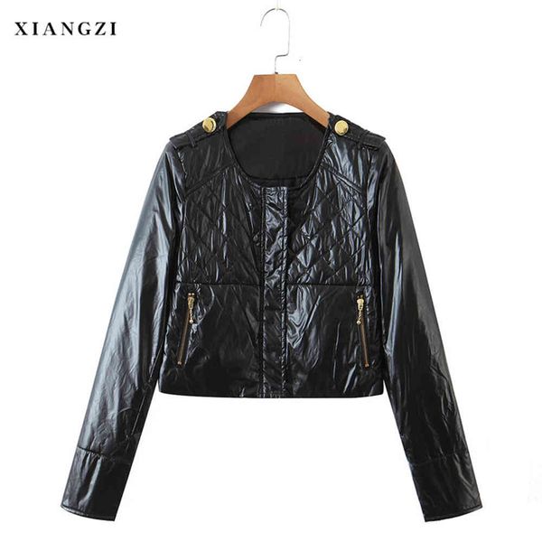 

leather jacket high fashion men belt autumn short slim round neck motorcycle water wash small, Black