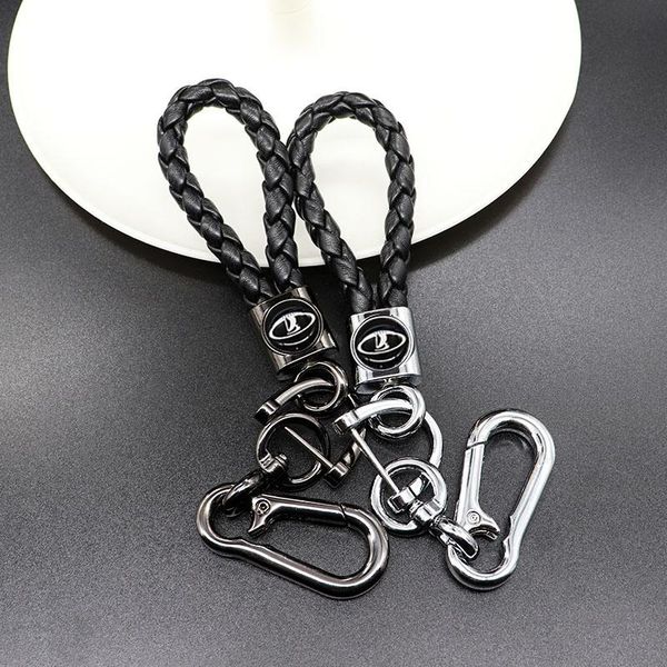 

black and silver two classic fashion metal keys to create products, creative exquisite lada-logo keychain keychains