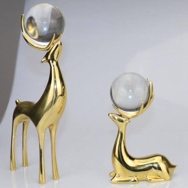 

nordic light luxury pure copper deer decoration office wine cabinet living room crafts ins gifts decorative objects & figurines