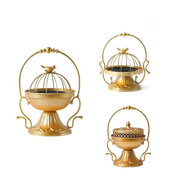 

1pcs retro mosquito coil incense burner fireproof hanging mosquito-repellent holder with lid home decor fragrance lamps