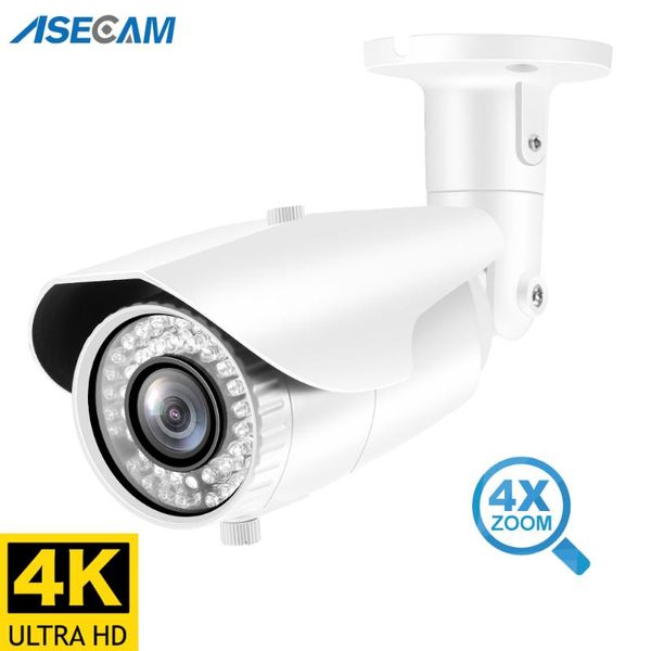 

super 8mp 4k ip camera zoom varifocal lens outdoor h.265 onvif white metal security cctv 4mp poe surveillance cameras