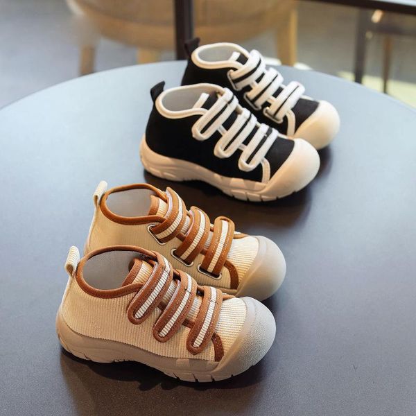 

athletic & outdoor autumn kids casual sneakers baby girls chunky children brand canvas shoes boys soft sport fashion trainers, Black