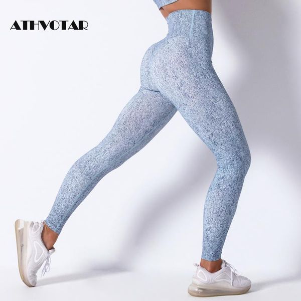 

women's leggings athvotar women high waist female push up workout running seamless sport fitness printed gym elasticity legging, Black